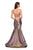La Femme - 27638 Two Tone Metallic Jersey Mermaid Dress In Purple and Gold
