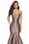 La Femme - 27638 Two Tone Metallic Jersey Mermaid Dress In Purple and Gold