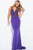 JVN58124 Sleeveless Deep V-neck Embellished Sheath Dress