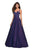 La Femme - 27227 Two Tone Satin Sweetheart A-line Dress In Purple