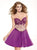 Tarik Ediz - Sleeveless Sweetheart Bow Accented Short Dress 90378 in Purple
