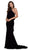 Nox Anabel - Q132 Halter Neck Trumpet Dress With Sweep Train In Black