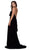 Nox Anabel - Q132 Halter Neck Trumpet Dress With Sweep Train In Black