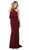 Nox Anabel - Q132 Halter Neck Trumpet Dress With Sweep Train In Red