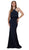 Nox Anabel - Q132 Halter Neck Trumpet Dress With Sweep Train In Blue