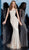 Jovani - 62720 Beaded Cap Sleeve V-neck Trumpet Dress In Neutral