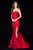 Sherri Hill - 51671 Strapless Taffeta Long Mermaid Dress With Train In Red