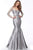 Jovani - 42345 Sweetheart Long Sleeves Trumpet Gown In Gray