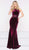 Colors Dress - 2029 Halter Neck Velvet Trumpet Dress in Red