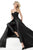 Jovani - 66082 Strapless Jumpsuit with Overskirt In Black