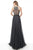 Jovani - 62391 Embellished Halter Chiffon A-line Dress In Gray