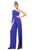 Jovani - 1430 Single Sleeve Stretch Jersey Jumpsuit In Blue