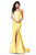 Sherri Hill - 51671 Strapless Taffeta Long Mermaid Dress With Train In Yellow