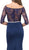 Dancing Queen - 2201 Floral Lace Fitted Prom Gown in Blue