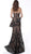 Jovani - 61524 Lace Applique Strapless Trumpet Dress In Black and Neutral