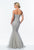 Terani Couture - 151P0107A Off Shoulder Pleated Mermaid Gown in Silver