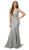 Nox Anabel - R216 Allover Lace Sleeveless Mermaid Dress In Silver