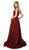 Nox Anabel - R218 Plunging V-neck Pleated A-line Dress In Red