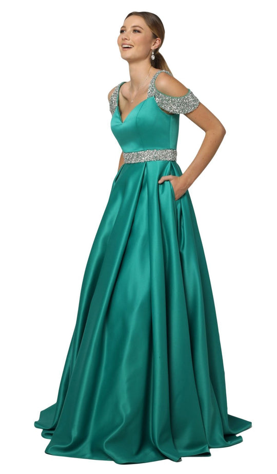 Nox Anabel - Embellished Sweetheart Pleated Ballgown R224 In Green