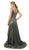 Nox Anabel - R274 Long Iridescent V Neck Gown with Train