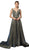 Nox Anabel - R274 Long Iridescent V Neck Gown with Train