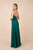 Nox Anabel - R275P Plunging V-neck A-line Dress With Slit In Green