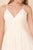 Nox Anabel - R275P Plunging V-neck A-line Dress With Slit In Gold