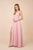 Nox Anabel - R275P Plunging V-neck A-line Dress With Slit In Pink