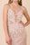 Nox Anabel - R282 Lace Embroidered Deep V-neck Trumpet Gown In Pink
