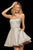 Sherri Hill - 52971 Short Strapless Glitter Knit A Line Dress In Neutral and Silver