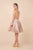 Nox Anabel - R682 Plunging Bodice Metallic Lace A-Line Dress In Pink