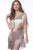 Jovani - 1411 Asymmetric Neck Fringe Sheath Dress In Multi-Color
