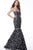 Jovani - 55714 Embroidered Tulle Sweetheart Mermaid Dress In Black and White