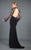 Rachel Allan Couture - 8266 Long Sleeve Embellished High Neck Gown in Black