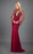 Rachel Allan Couture - 8266 Long Sleeve Embellished High Neck Gown in Red