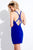 Rachel Allan Short - 4399 Jersey and Matte Satin Bodycon Dress in Black and Blue