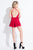 Rachel Allan Short - 4402 Sweetheart Lace Romper in Red
