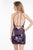 Rachel Allan Short - 4403 Sequined Open Back Short Dress in Purple