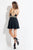 Rachel Allan Short - 4406 Halter Crisscross Chiffon Cocktail Dress in Black