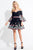 Rachel Allan Short - 4409 Off The Shoulder Embroidered Dress  in Black
