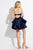 Rachel Allan Short - 4411 Strapless Sweetheart Tiered Short Dress  in Blue