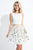 Rachel Allan Short - 4412 Two Piece Embroidered Cocktail Dress in White