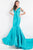 Rachel Allan Prima Donna - 5971 Embellished Sleeves Mermaid Gown  in Blue