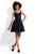Rachel Allan LBD - L1127 Appliqued Lace Bustier Dress in Black