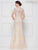 Rina Di Montella - RD2639 Short Sleeve Lace Appliqued Trumpet Gown In Neutral