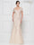 Rina Di Montella - RD2639 Short Sleeve Lace Appliqued Trumpet Gown In Neutral