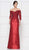Rina Di Montella - RD2642 Beaded Appliqued Off-Shoulder Dress In Red