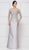Rina Di Montella - RD2642 Beaded Appliqued Off-Shoulder Dress In Silver