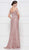 Rina Di Montella - RD2650 Lace Off-Shoulder Trumpet Dress With Shawl In Pink