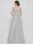 Rina Di Montella - RD2660 Off-shoulder Jacquard A-line Gown In Silver
